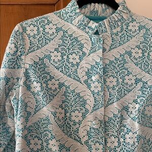 Vintage Marshall Fields lace tunic/top/mini dress patterned with Ruffles